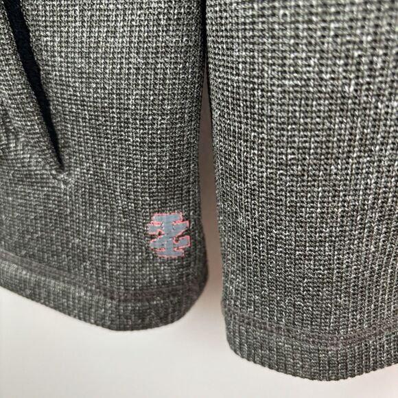 IZod Performx Full Zip Medium Dark Gray Tweed Sweater Jacket Fleece Lined Men’s - Picture 4 of 9